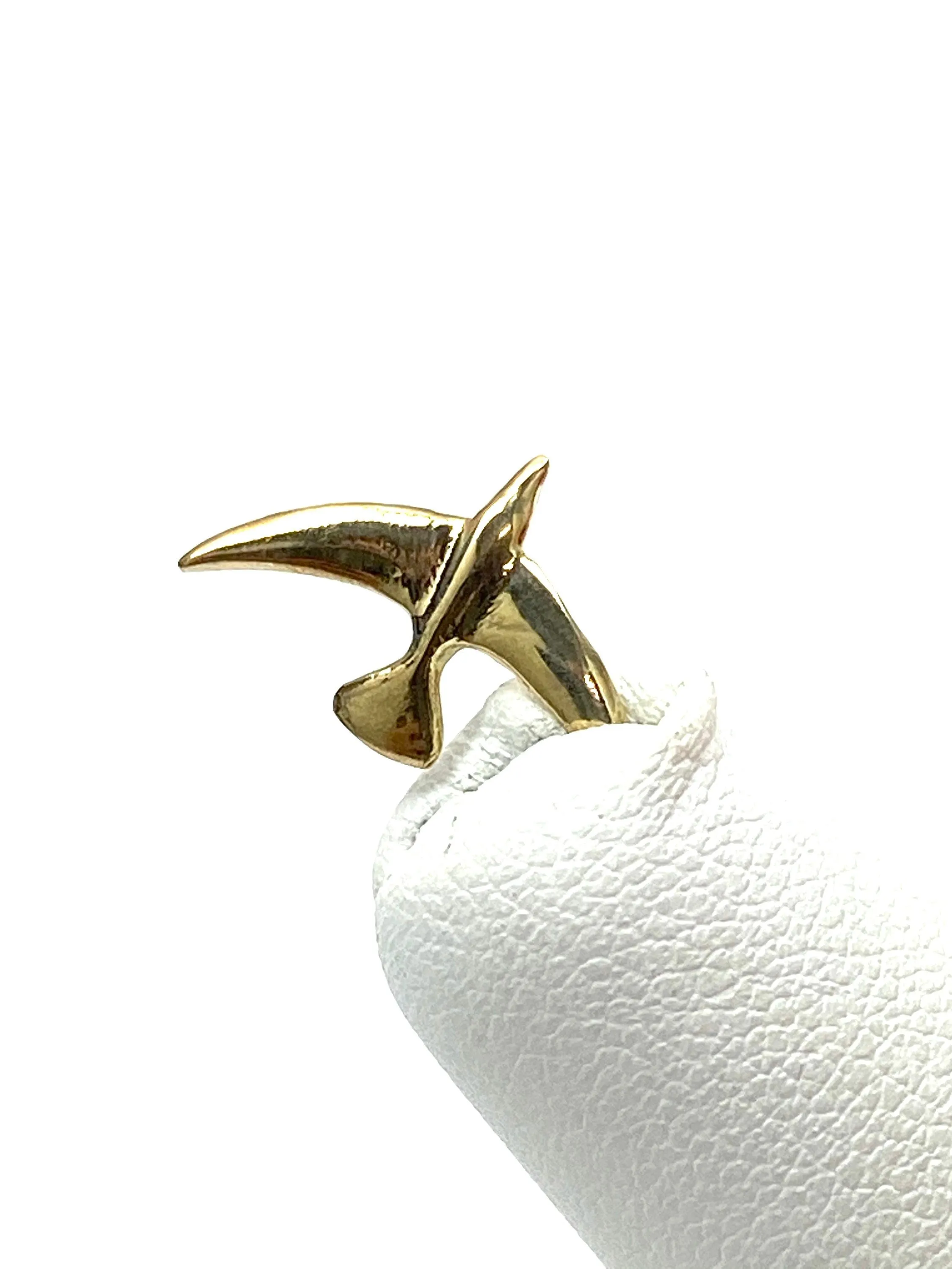 14K solid white gold, yellow gold and rose gold bird charm, SKU# L-10