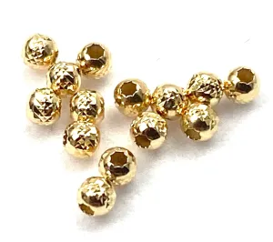 14K solid yellow gold bead, textured bead, SKU# 1004920P