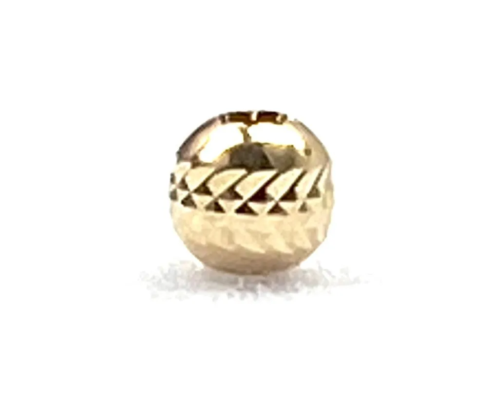 14K solid yellow gold bead, textured bead, SKU# 1004920P