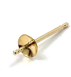 14K solid yellow gold peg with pearl cup, SKU# 11-28-3014