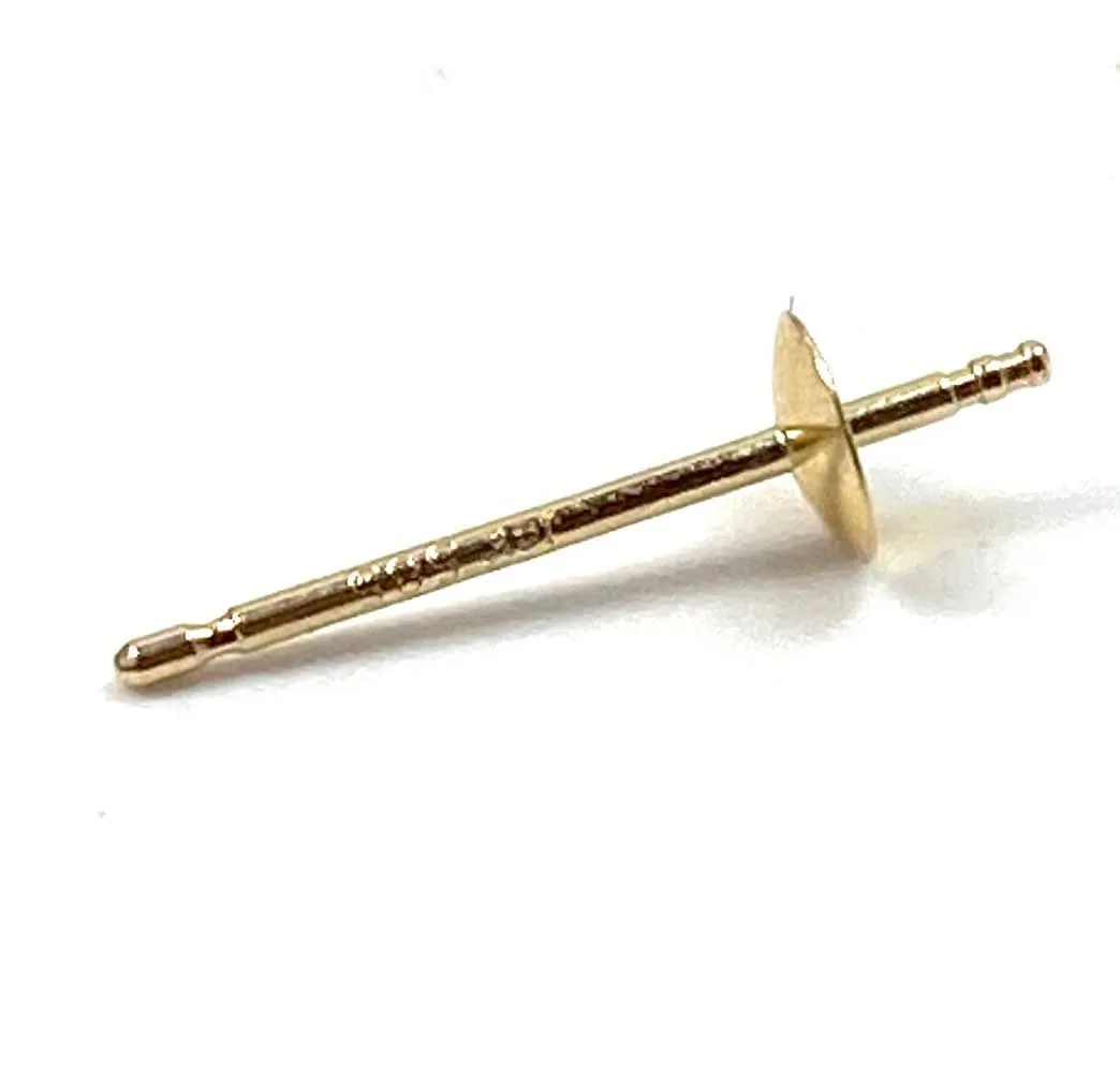 14K solid yellow gold peg with pearl cup, SKU# 11-28-3014
