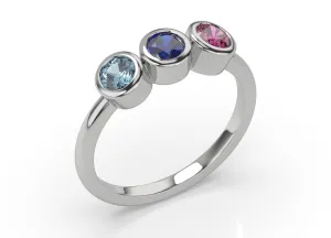 14K Three Bezel Ring