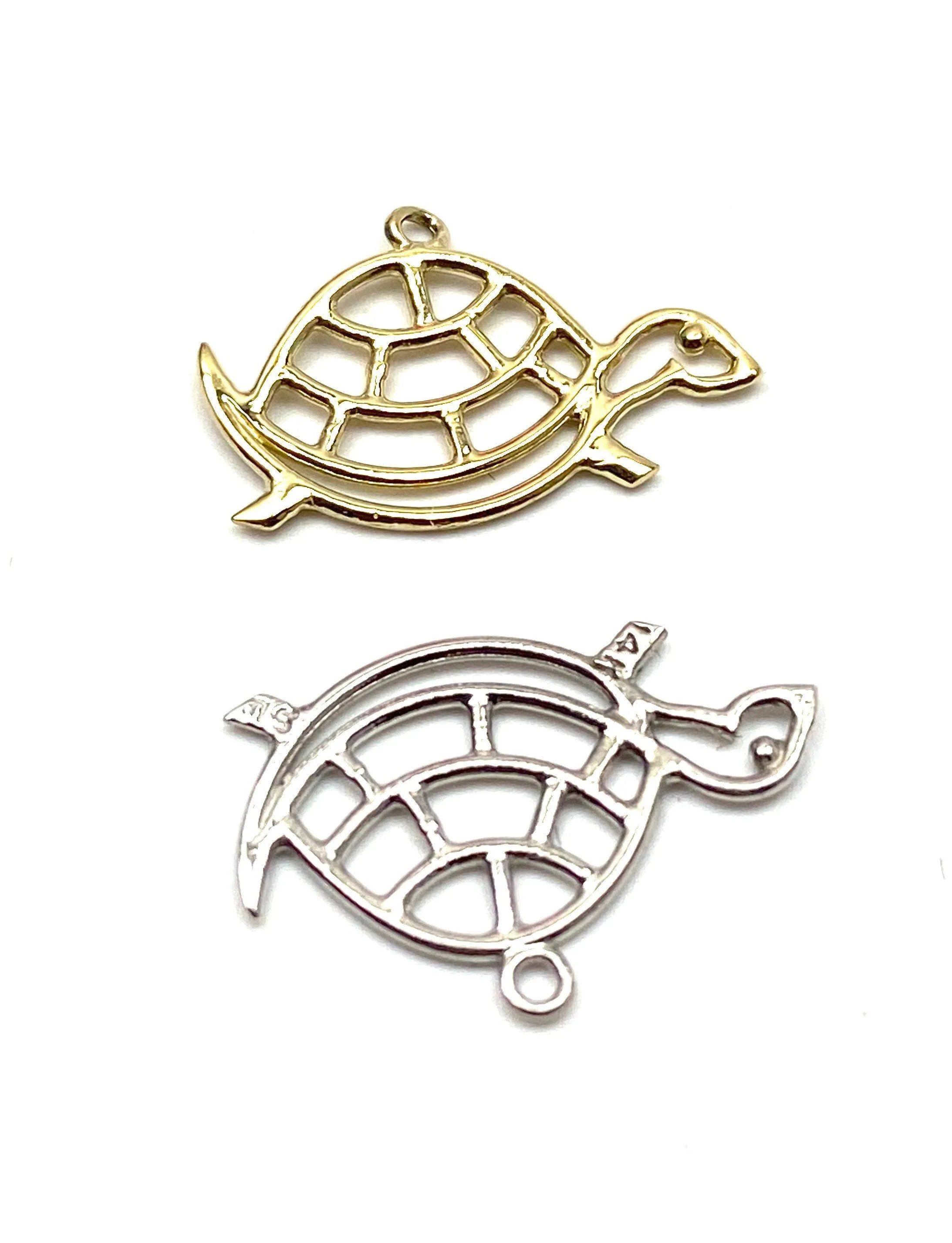 14K turtle charm, Rose gold, Gold, White gold, SKU#L-105
