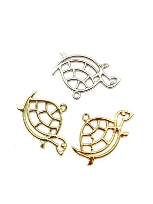 14K turtle charm, Rose gold, Gold, White gold, SKU#L-105