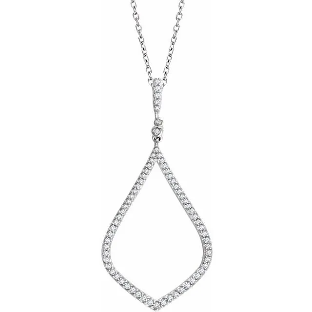 14K White 1/4 CTW Diamond 18" Necklace