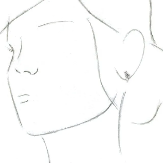 14K White 1/6 CTW Diamond Geometric Earrings