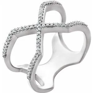 14K White 1/6 CTW Diamond Geometric Ring