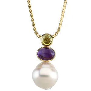 14k White Gold Accented Pendant for Pearl