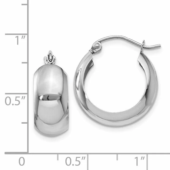 14k White Gold Fancy Hoop Earrings