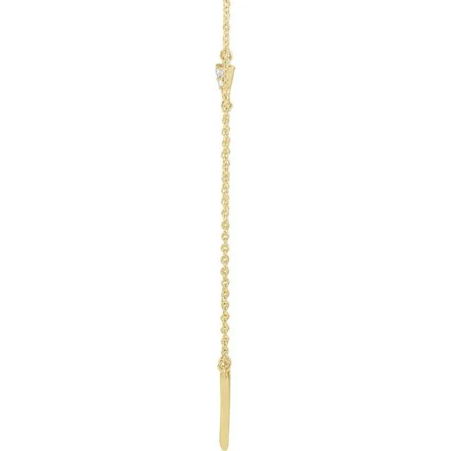 14K Yellow .05 CTW Diamond Triangle 16-18" Necklace