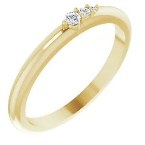 14K Yellow .05 CTW Natural Diamond Graduated Stackable Ring
