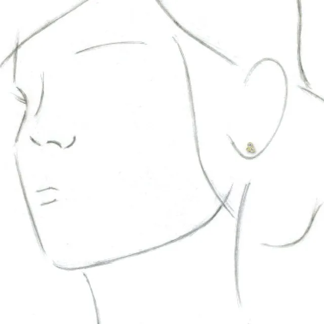 14K Yellow 1/5 CTW Diamond Geometric Cluster Earrings