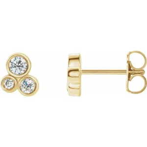 14K Yellow 1/5 CTW Diamond Geometric Cluster Earrings