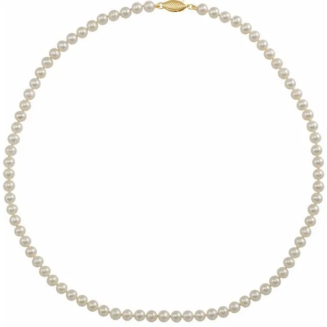 14K Yellow Gold Cultured Freshwater Pearl 16" Strand