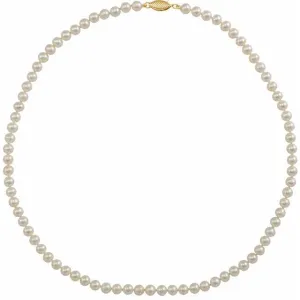14K Yellow Gold Cultured Freshwater Pearl 16" Strand