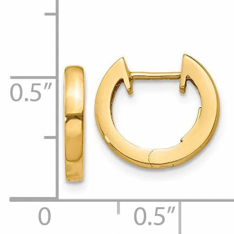 14k Yellow Gold Polished Hoop Earrings