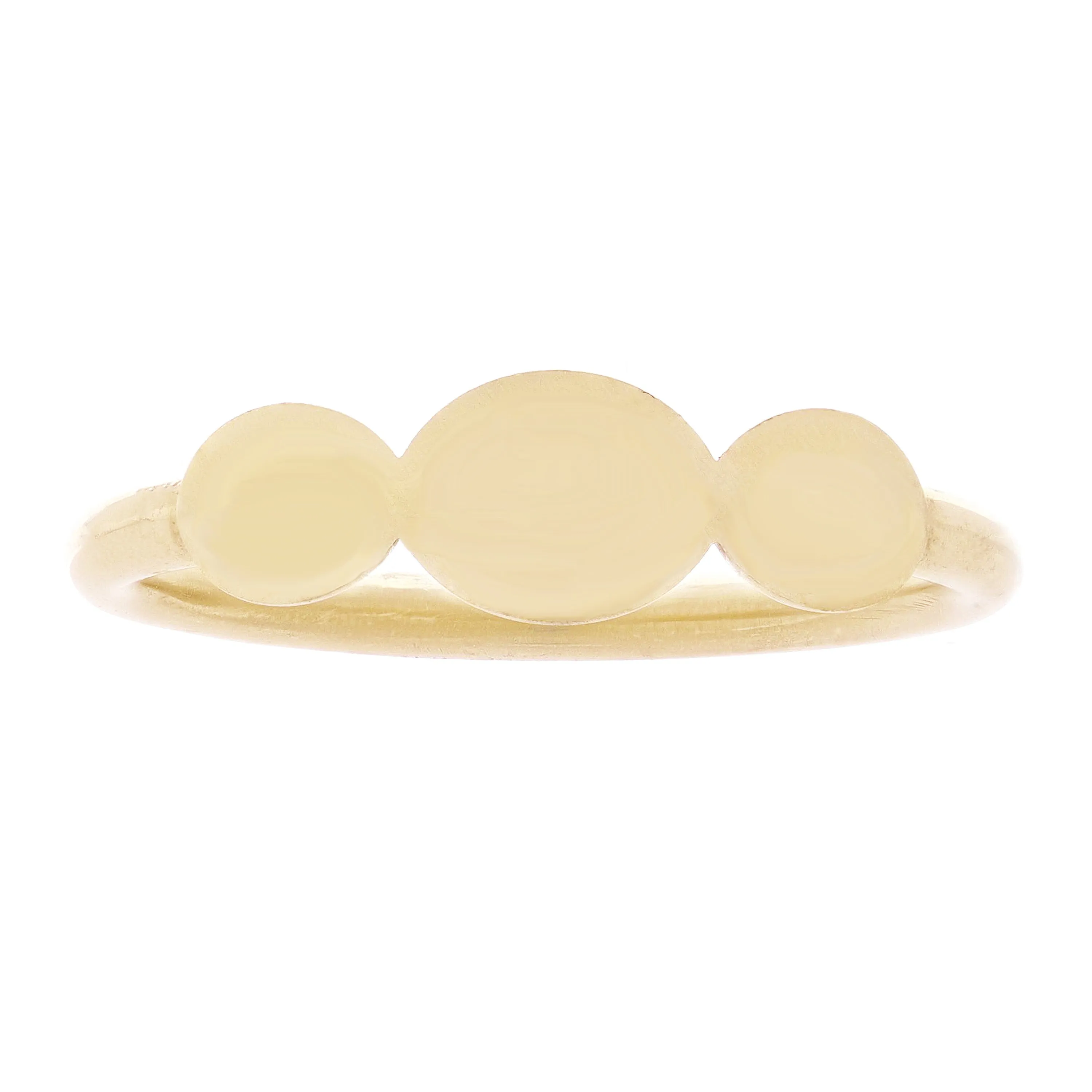 14k Yellow Gold Sideways Triple Oval Stackable Ring Size 6.5 - 5.4mm 2.8 grams