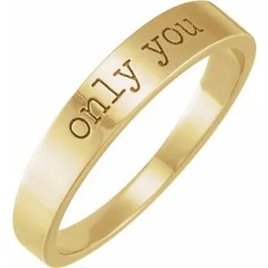 14K Yellow "Only You" Stackable Ring Size 7