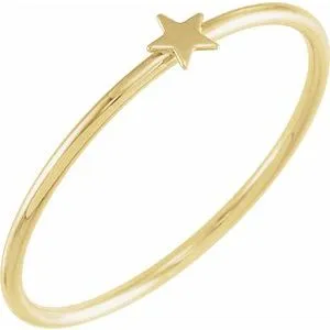 14K Yellow Stackable Star Ring Size 7
