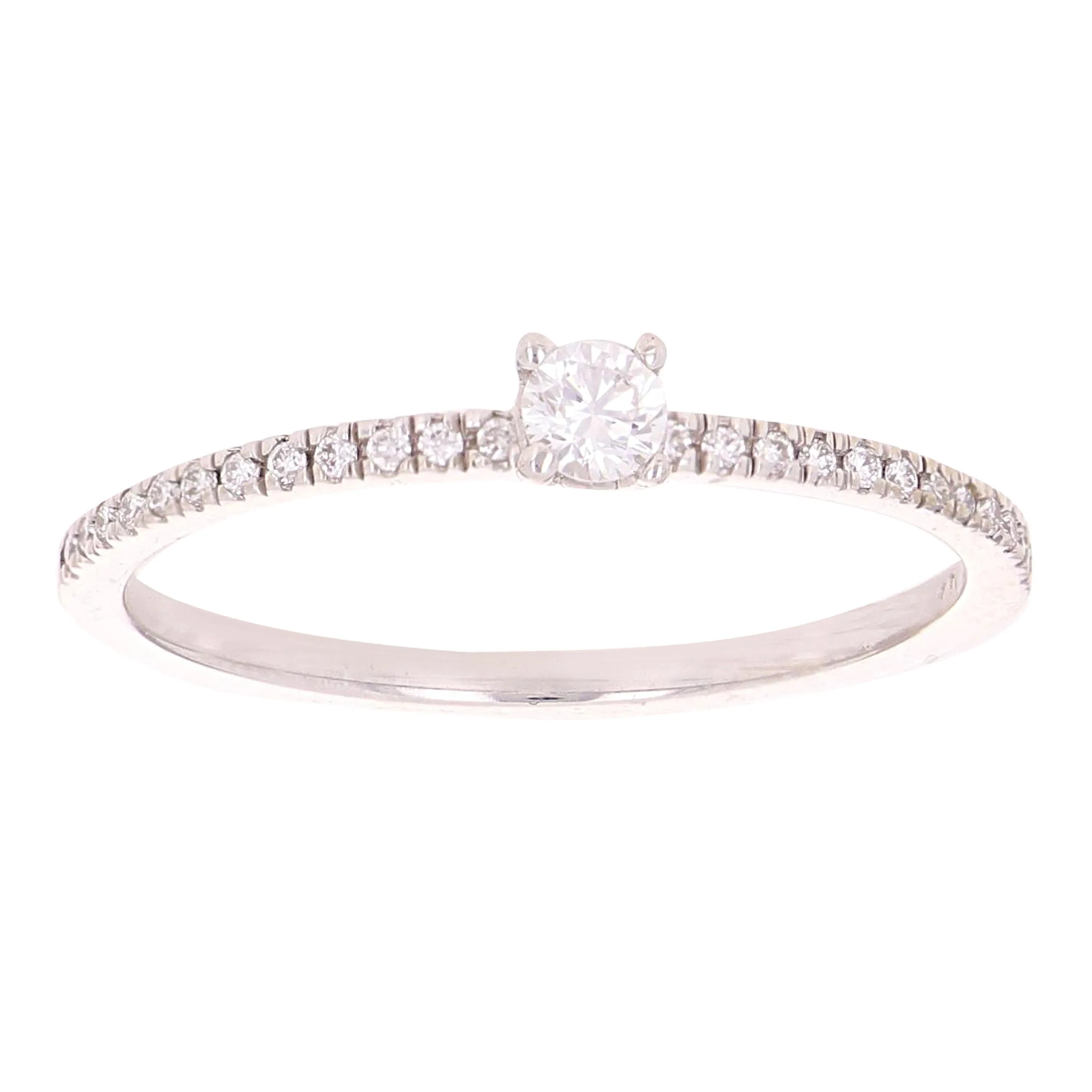 14k Yellow White or Rose Gold Diamond Petite Solitaire Engagement Stackable Promise Ring Size 6