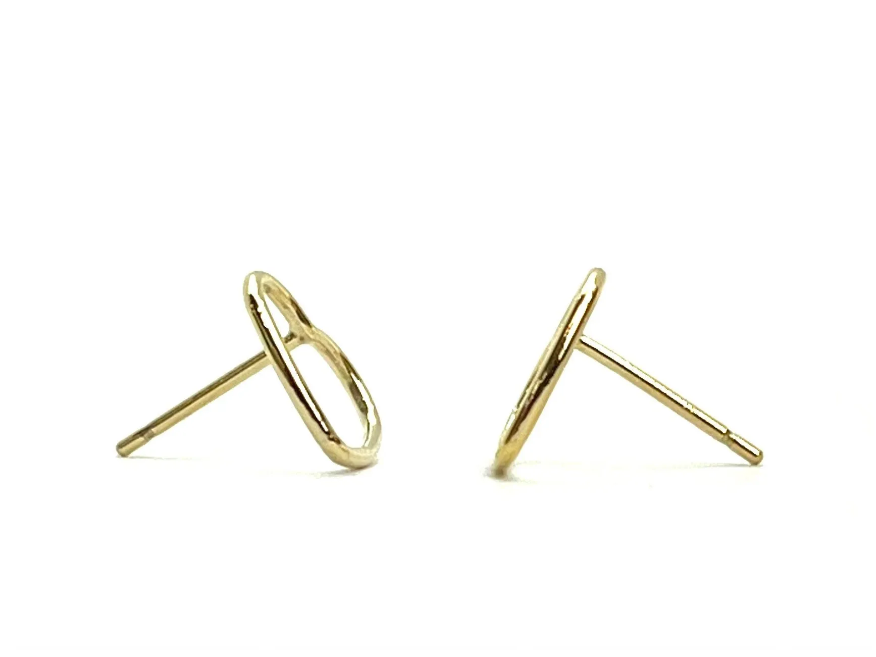 14KGF 10mm Heart Post Earrings, Sku#400H10P