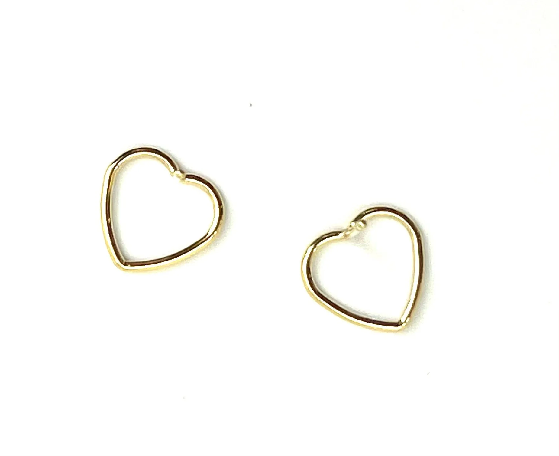 14KGF 10mm Heart Post Earrings, Sku#400H10P
