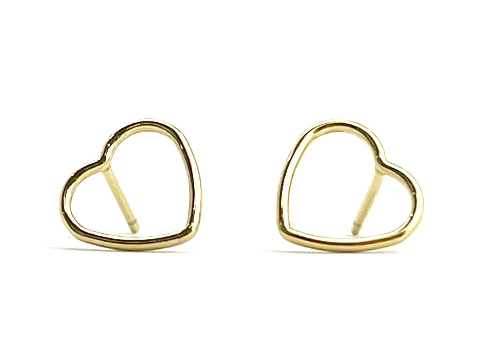 14KGF 10mm Heart Post Earrings, Sku#400H10P
