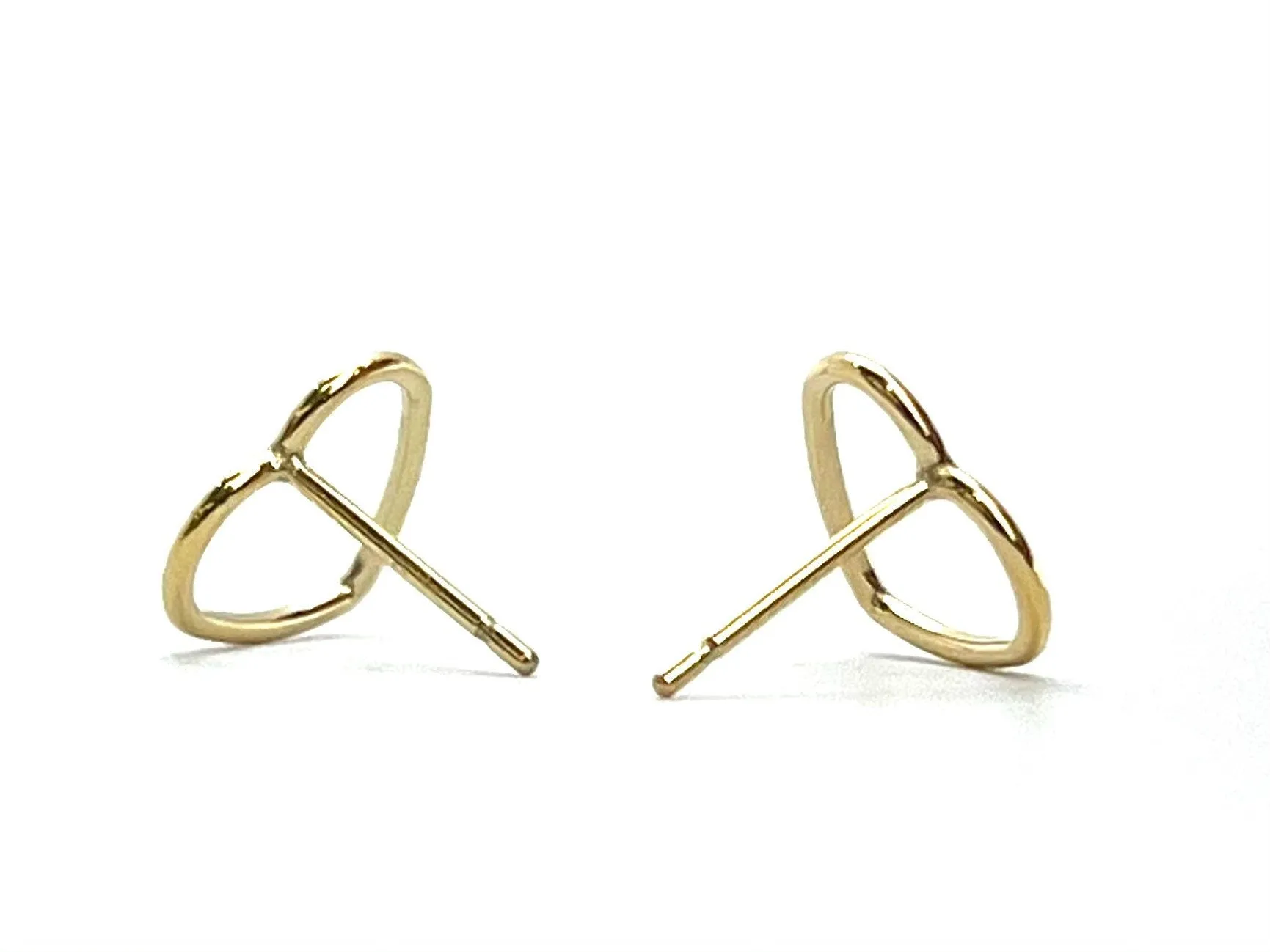 14KGF 10mm Heart Post Earrings, Sku#400H10P