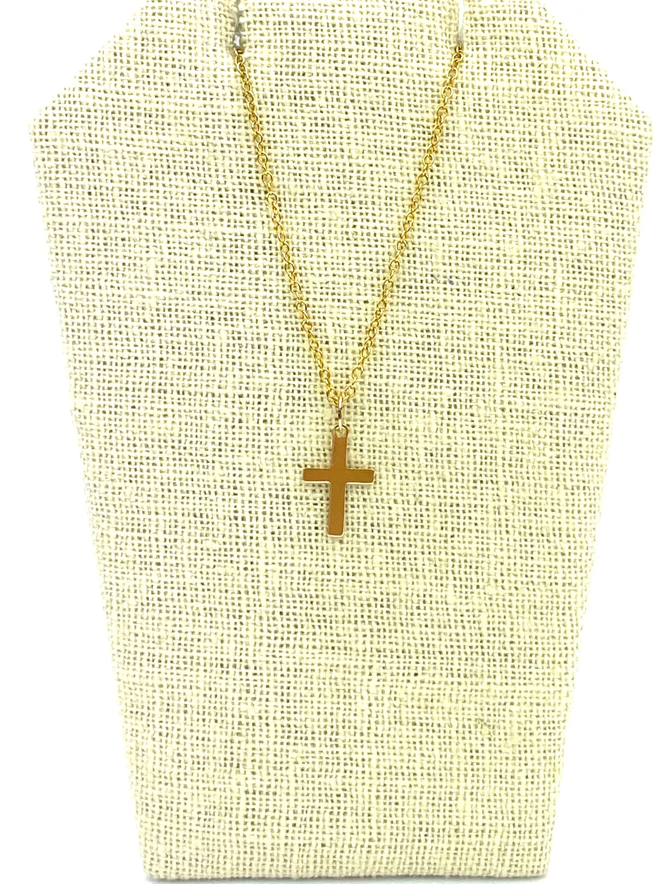 14KGF Cross Charm , Sku#25-C