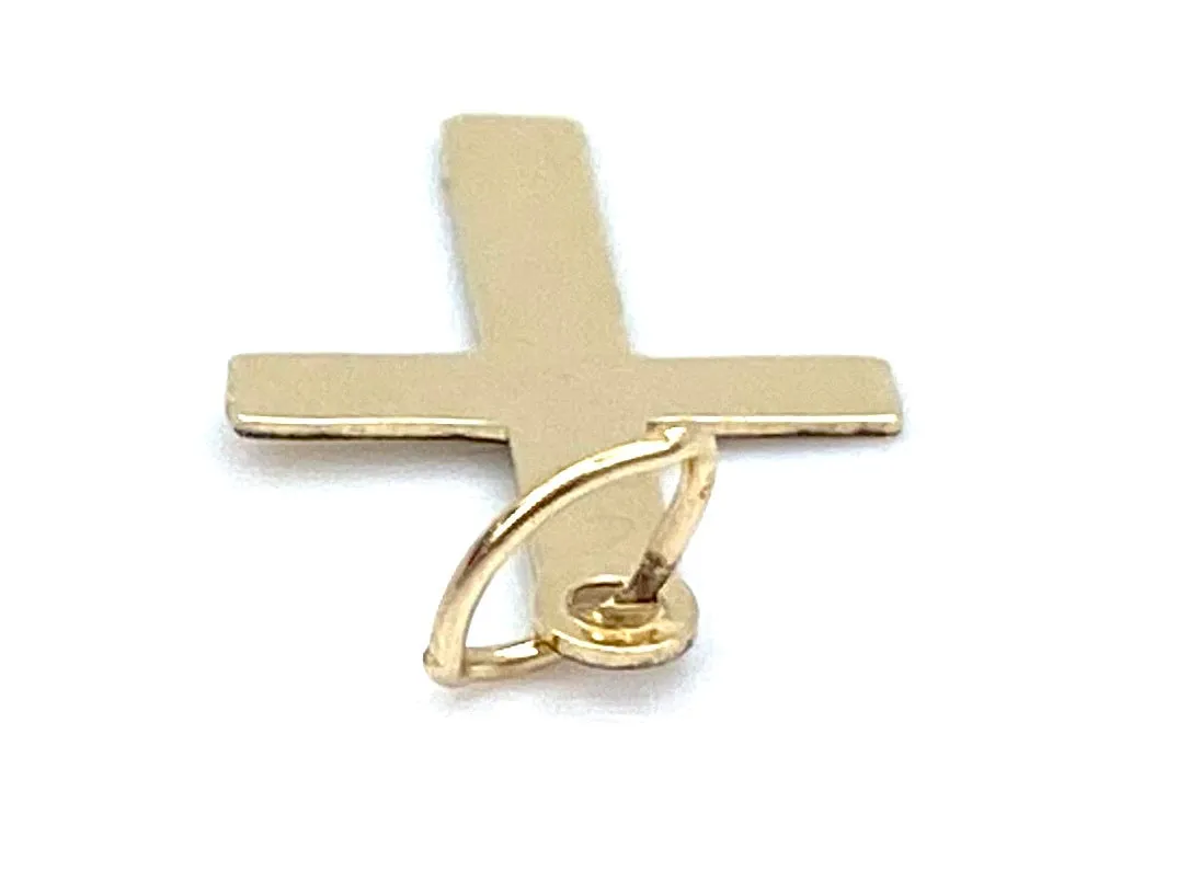 14KGF Cross Charm , Sku#25-C