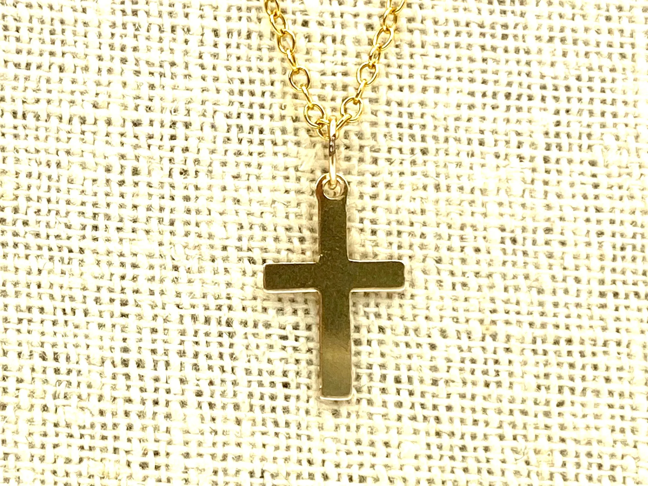 14KGF Cross Charm , Sku#25-C