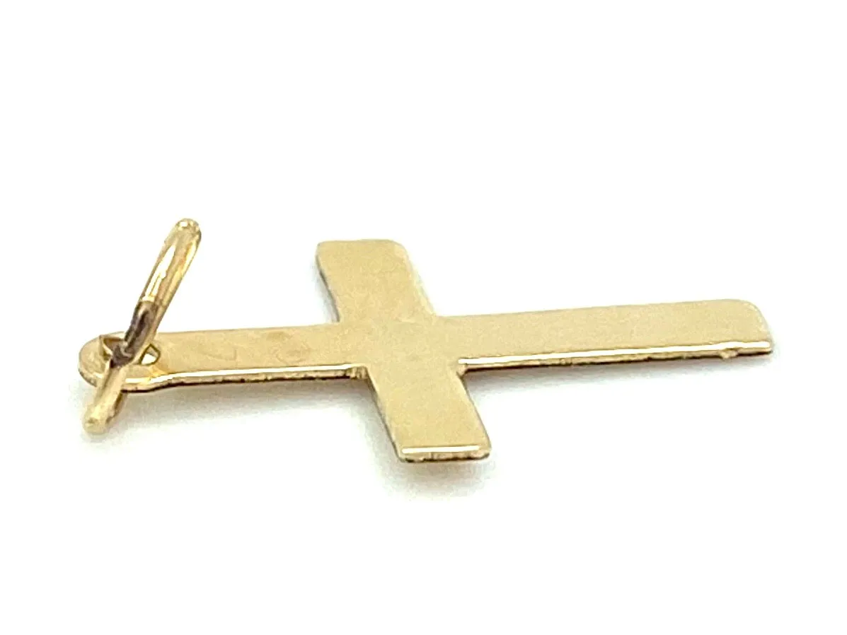 14KGF Cross Charm , Sku#25-C