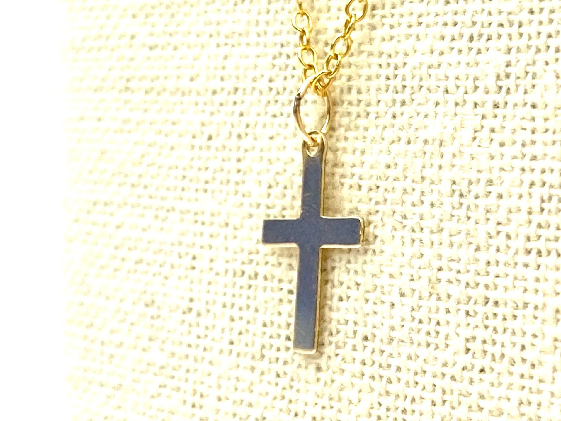 14KGF Cross Charm , Sku#25-C