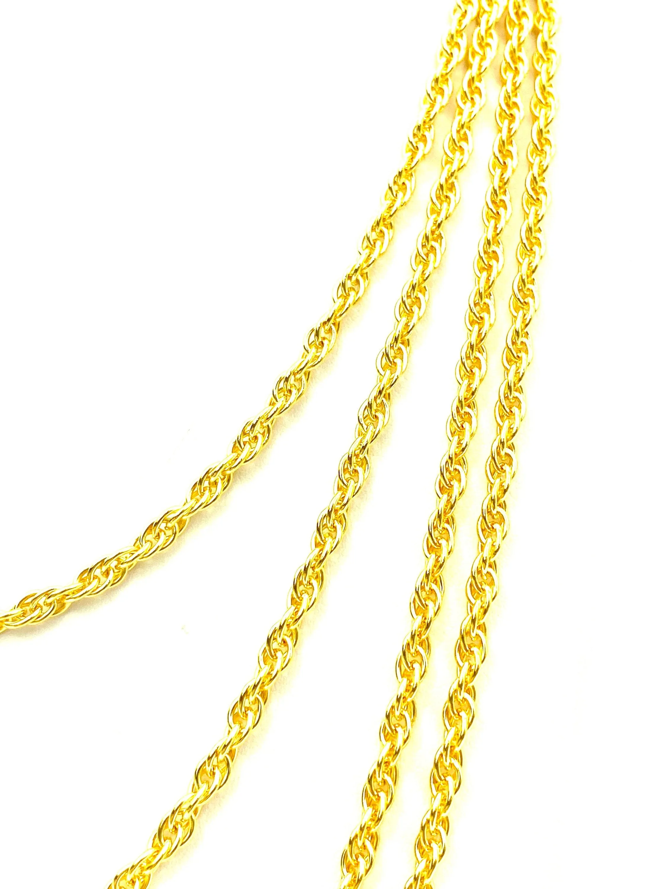 14KGF Double Rope Chain 18” 20” 22” 24”, Sku#25R
