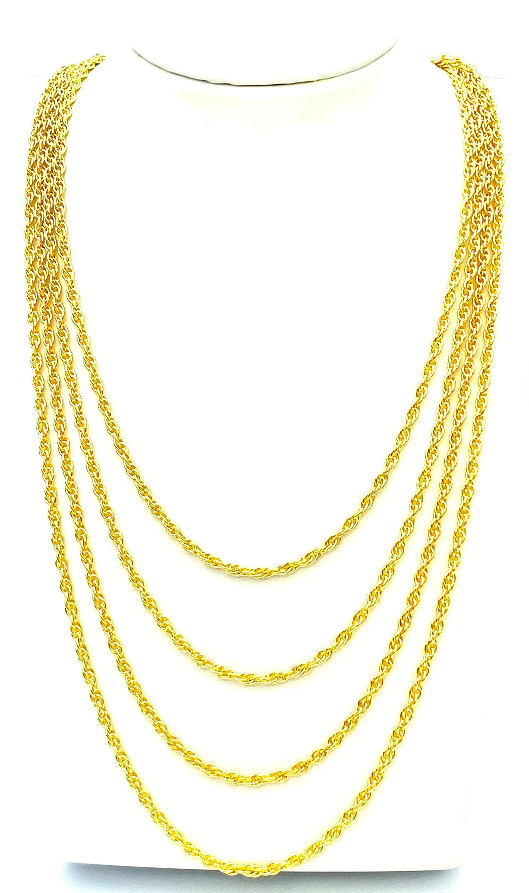 14KGF Double Rope Chain 18” 20” 22” 24”, Sku#25R