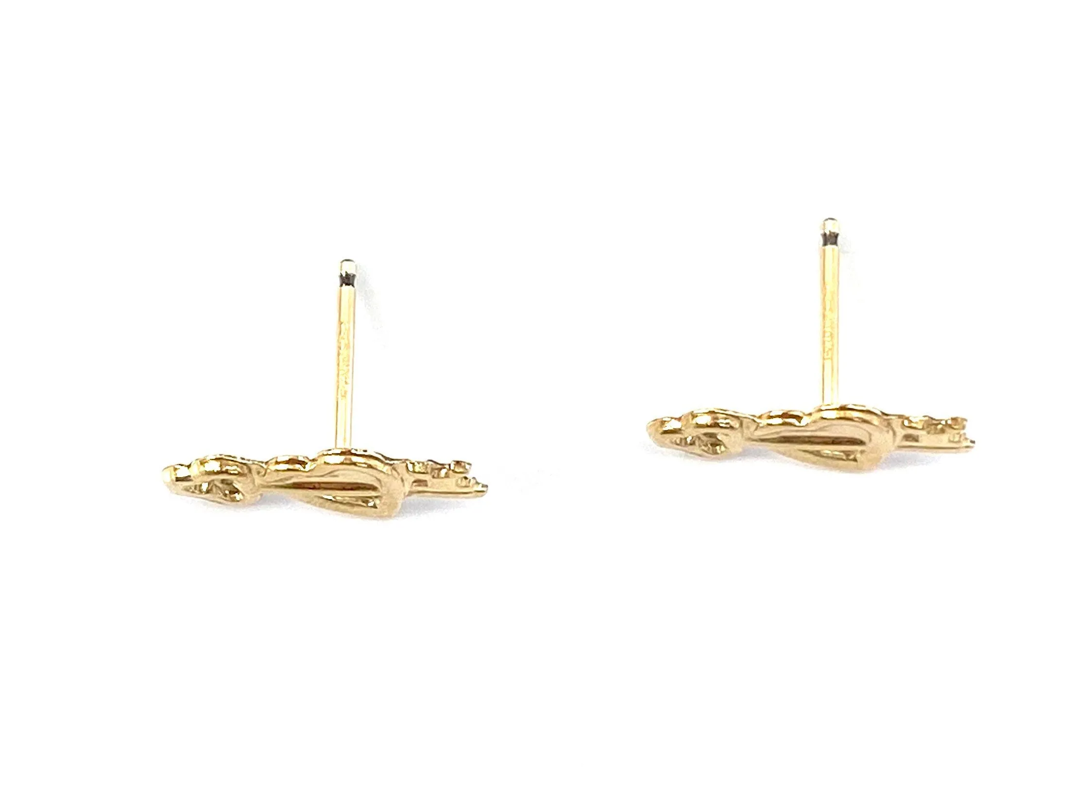 14KGF Heart & Key studs , Sku#79-4