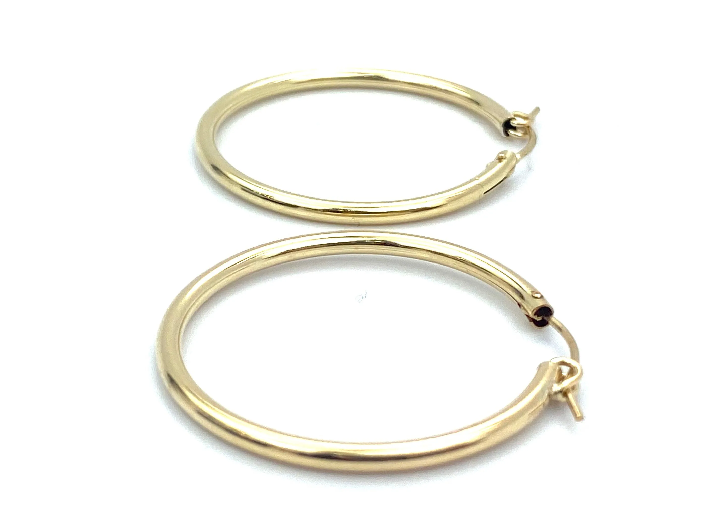 14KGF Hoop Earrings , Sku#090 C 3 GF