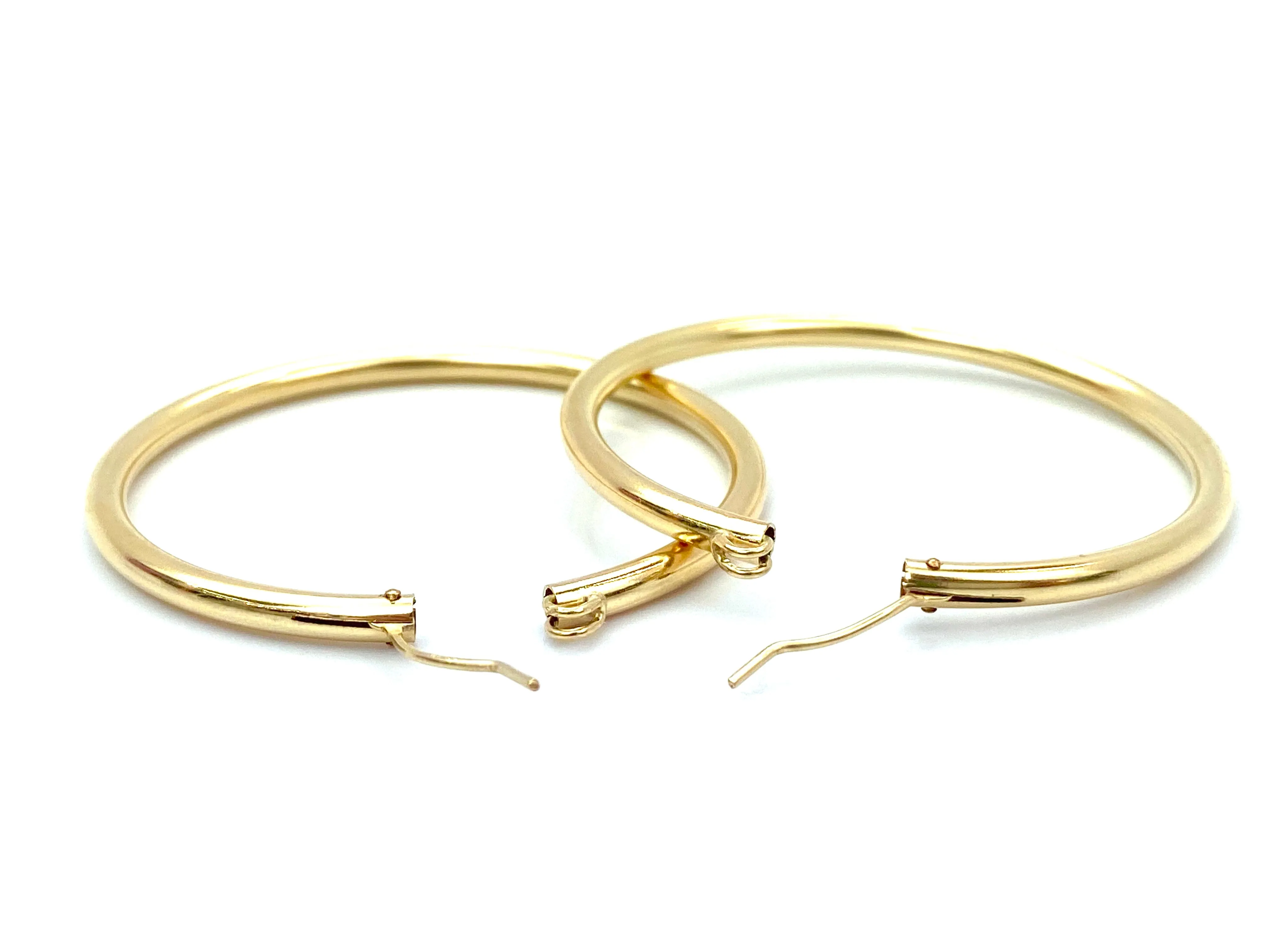 14KGF Hoop Earrings , Sku#120 C-Z 4 GF