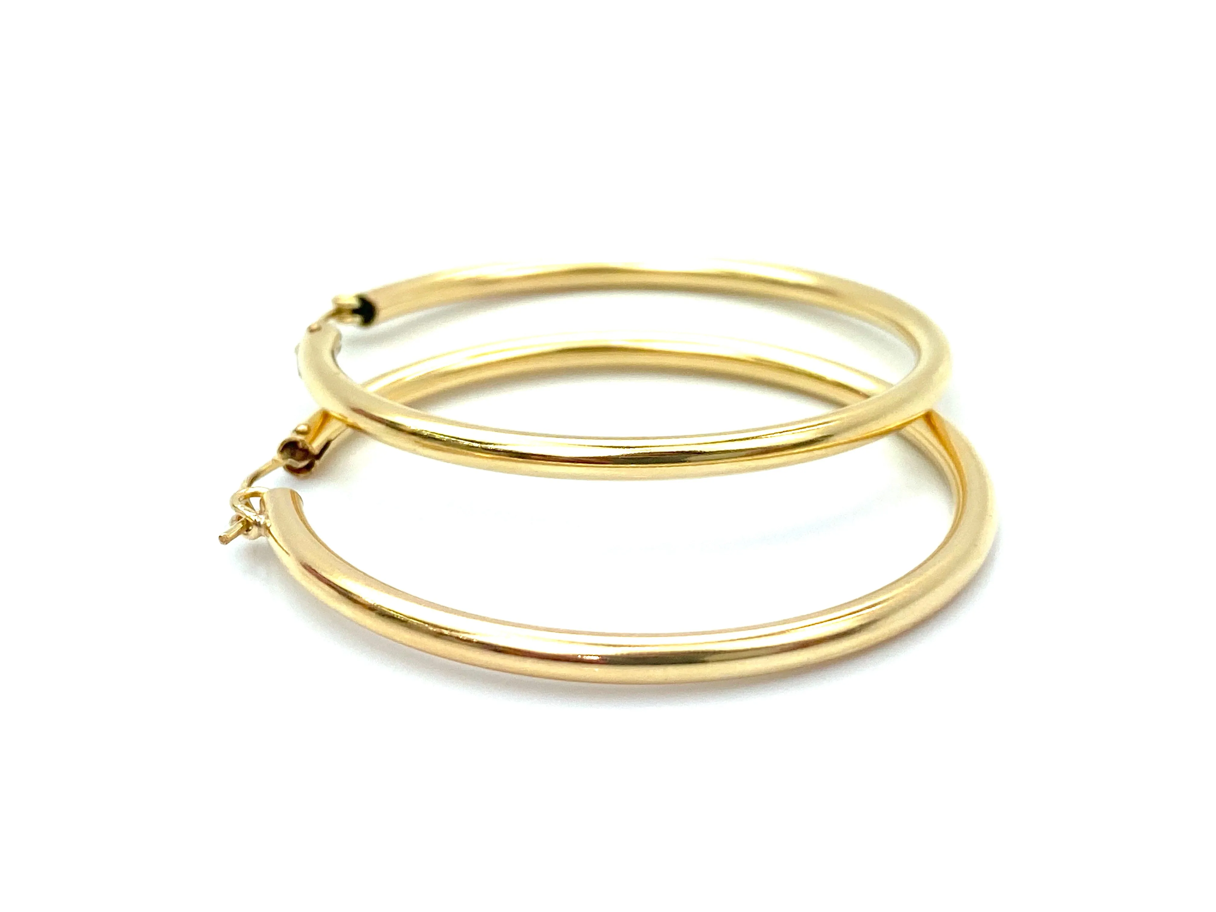 14KGF Hoop Earrings , Sku#120 C-Z 4 GF
