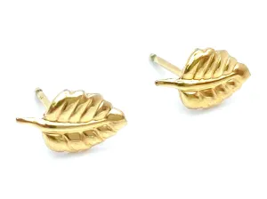 14KGF Leaf Studs , Sku#637-4