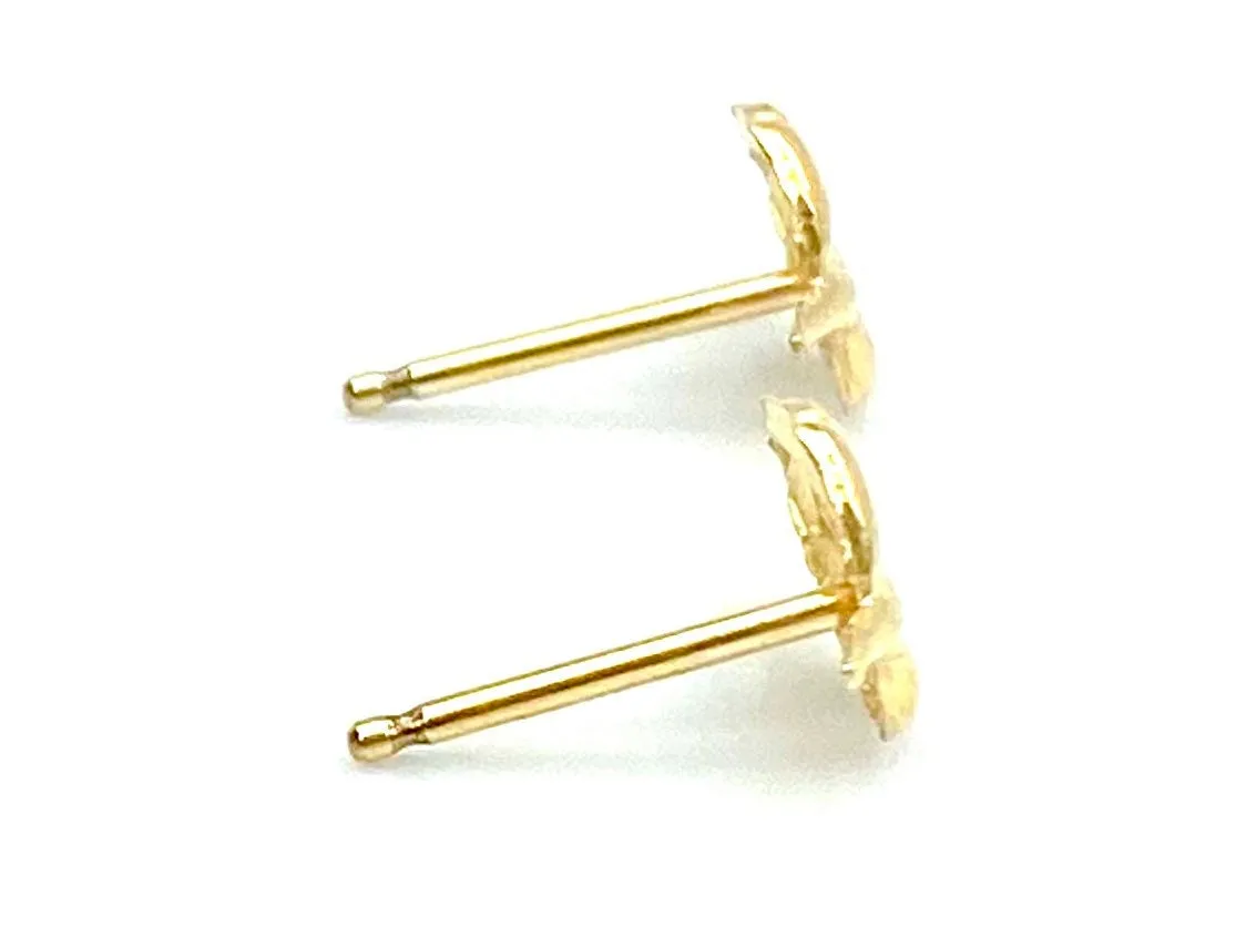14KGF Leaf Studs , Sku#637-4