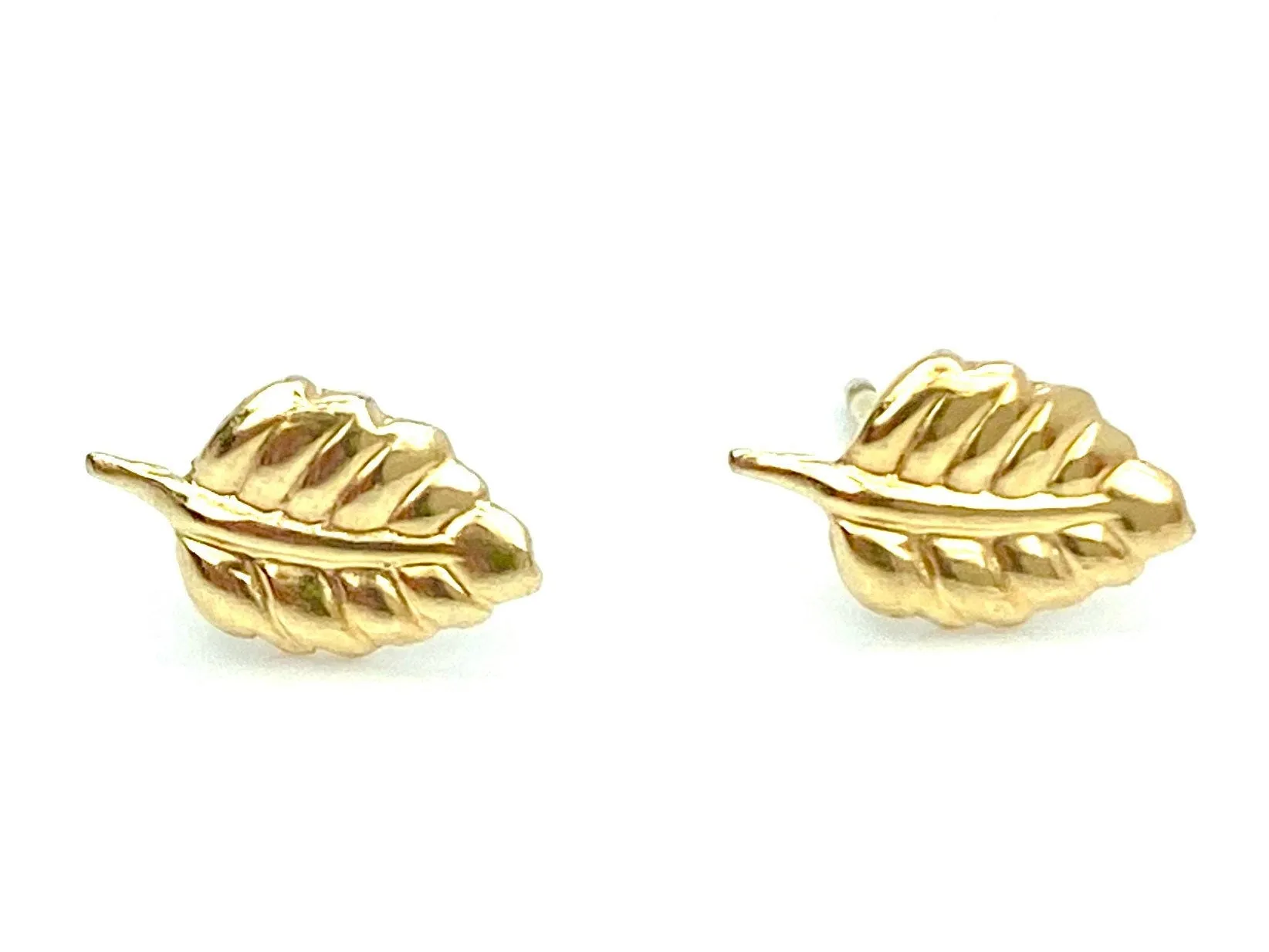 14KGF Leaf Studs , Sku#637-4