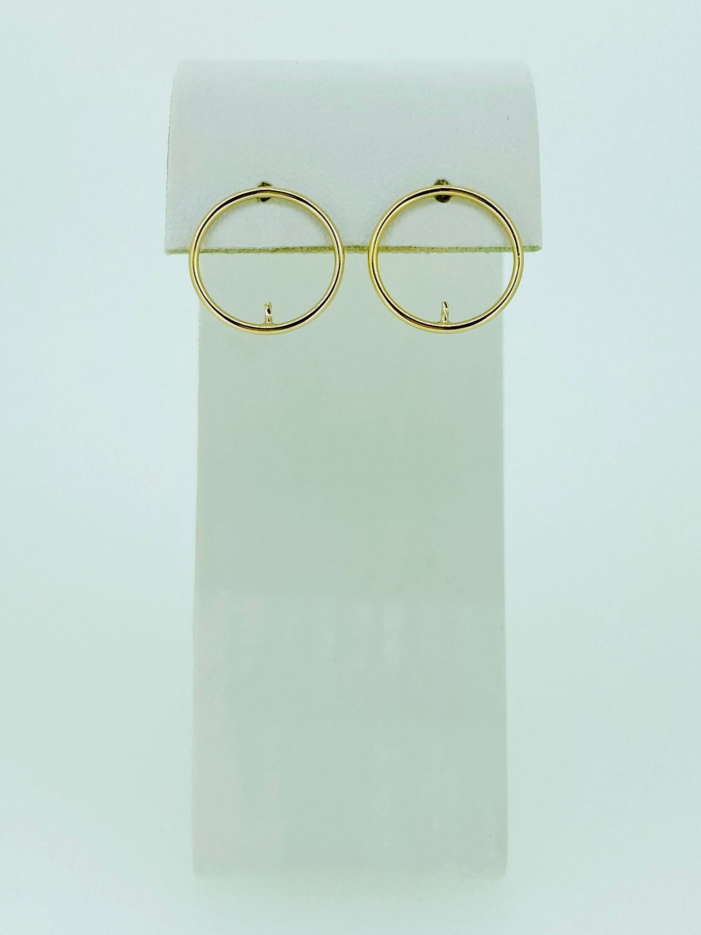 14KGF Round Wire Post Earring w/Peg #400C15PP