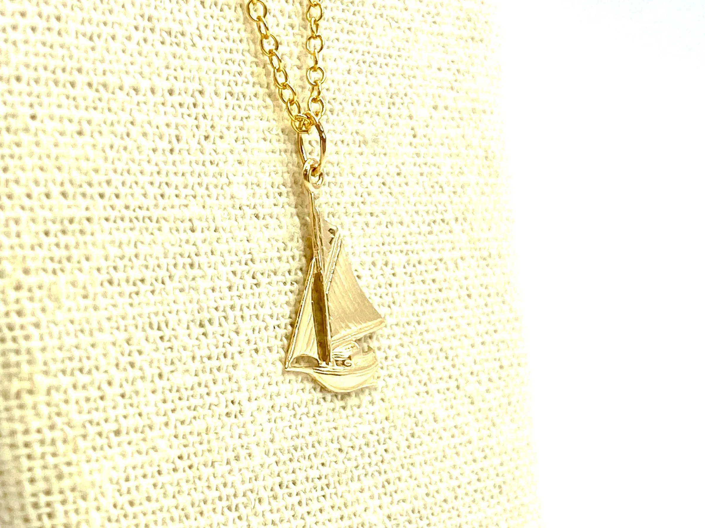 14KGF Sailboat charm with jump ring , Sku#831-C