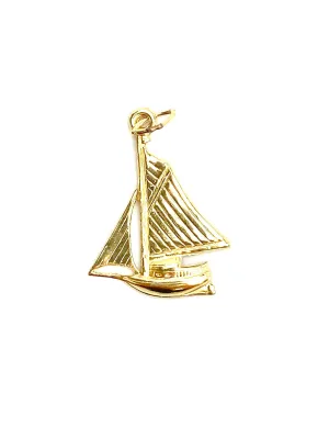 14KGF Sailboat charm with jump ring , Sku#831-C