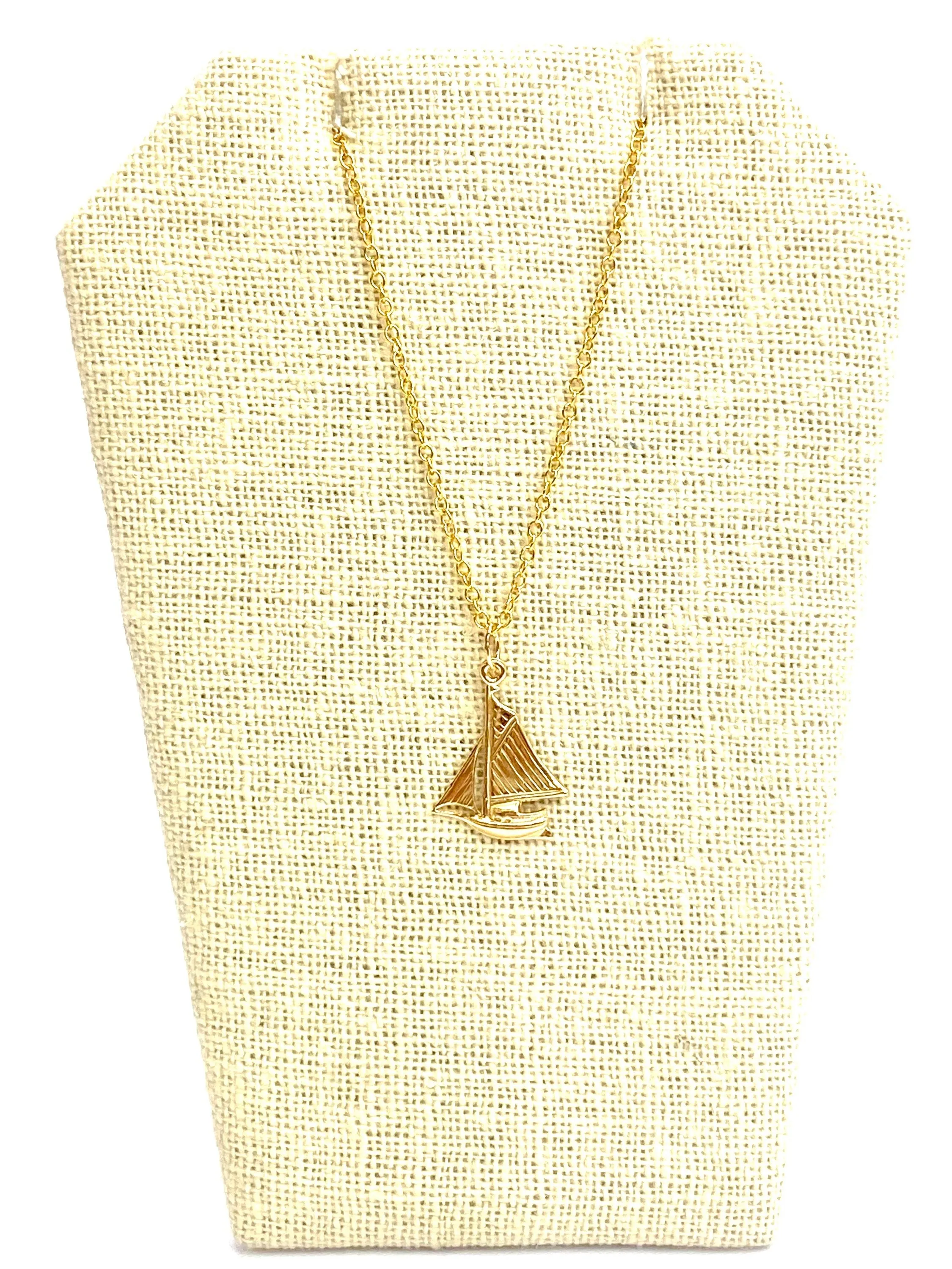 14KGF Sailboat charm with jump ring , Sku#831-C