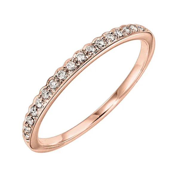14KT Pink Gold & Diamond Classic Book Stackable Fashion Ring  - 1/8 ctw