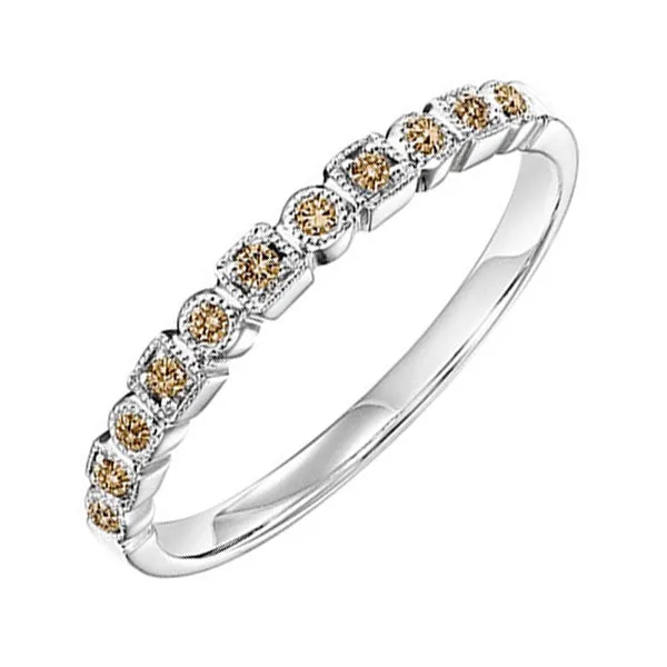 14KT White Gold & Diamond Classic Book Stackable Fashion Ring  - 1/10 ctw