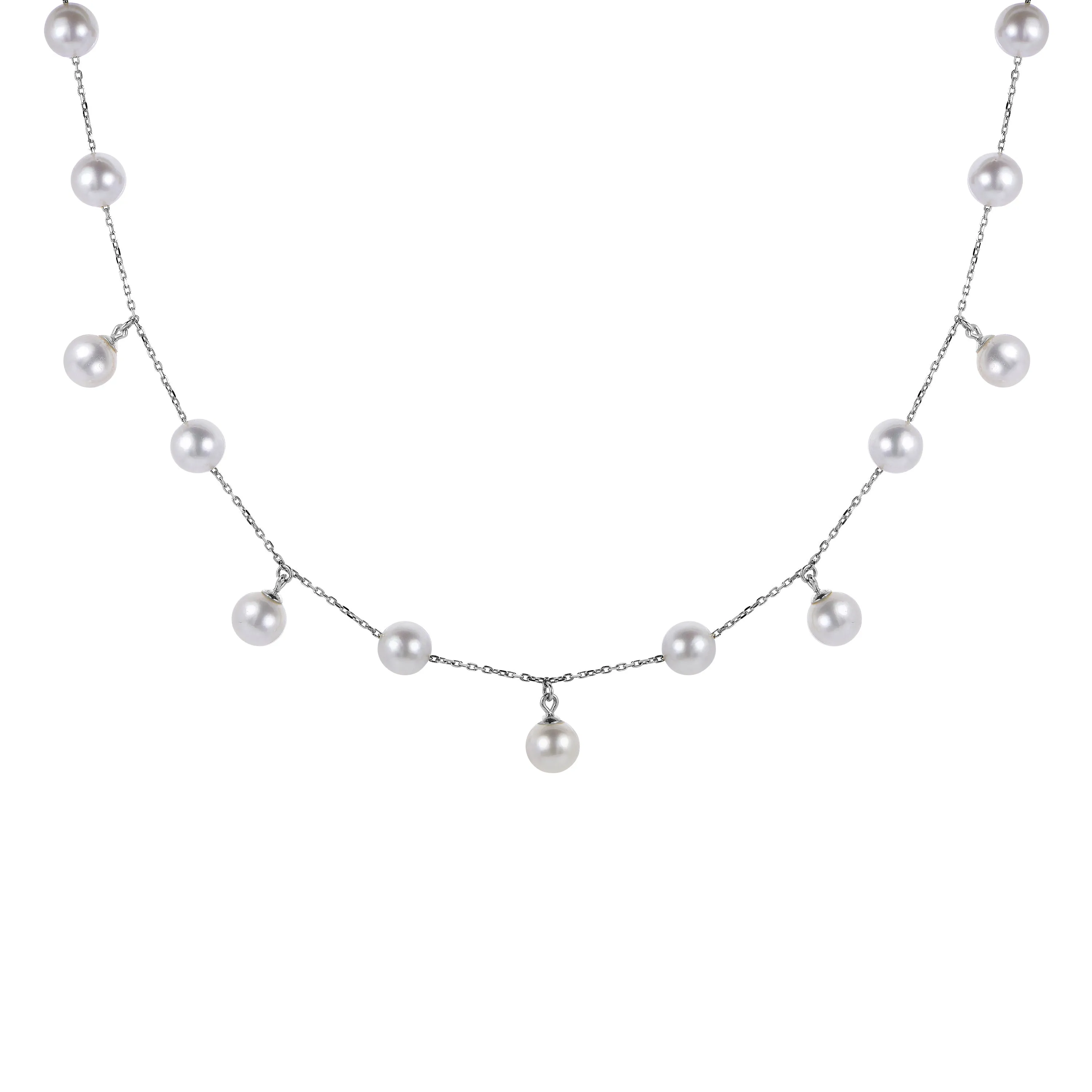 14KT White Gold Freshwater Pearl Necklace