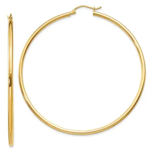 14KT Yellow Gold 60X2MM Hoop Earrings